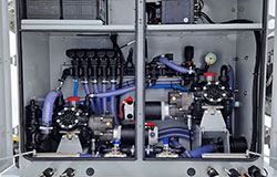 12V dual Hi-Flow pumps with spray bar output of 30 gal/min